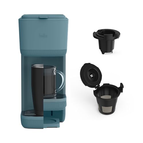 BELLA Single Serve Coffee Maker, K Cup & Coffee Ground Compatible with Removable, Adjustable Drip