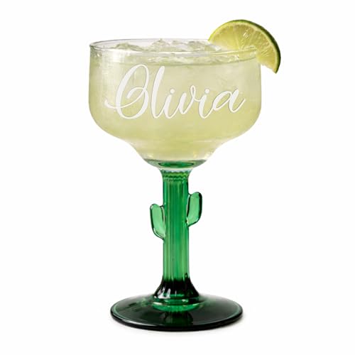 Personalized Engraved Cactus Margarita Glass 16 oz