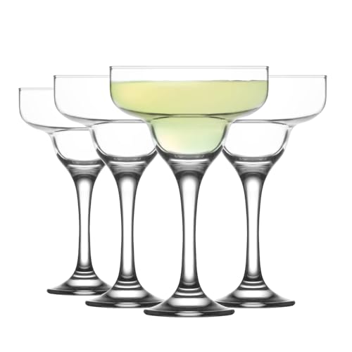 LAV Margarita Glasses Set of 4 - Margarita Cocktail Glasses 10.25 oz - Clear Daiquiri Glasses for Parties - Classic Cocktail Drinking Glasses for Frozen Drinks