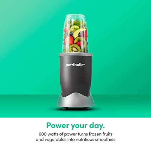 Nutribullet Personal Blender, Shakes, Smoothies, Food Prep, and Frozen Blending, 24 Ounces, 600 Watt, Dark Gray, NBR-0601WM
