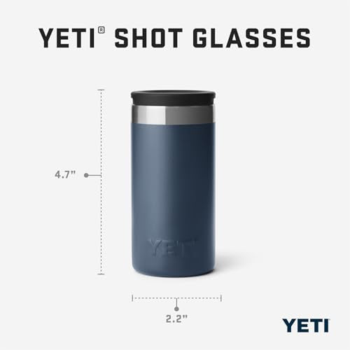 YETI Shot Glasses with Carrying Case, Set of 4, Black