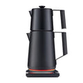 Saki Turkish Tea Maker Machine Pro, Electric Double-Pot Teapot 1.75L 120V, 120 Min Keep-Warm, Stainless Steel BPA-Free, Auto Shut-Off & Boil-Dry, LED Brew Ring, Matte Black