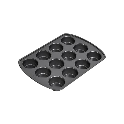Wilton Gold Non-Stick Bakeware Muffin Pan - Baking Pan for Muffins & Cupcakes - Made Without PFAS, Dent Resistant & Dishwasher Friendly - Offers Even Heat Distribution - 10.5 x 15 x 2 Inches, 12 Cup