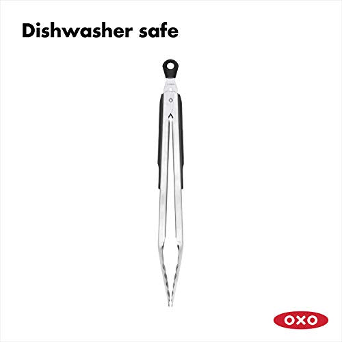 OXO Good Grips Stainless Steel Locking Tongs for Cooking, Kitchen Tongs, 12in