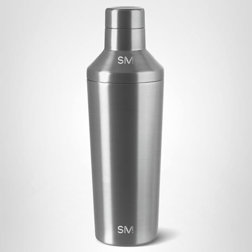 Simple Modern Cocktail Shaker Set with Jigger Lid | Stainless Steel Boston Shaker Insulated Martini Mixer for Mocktails | Gifts for Men Women Him Her | Classic Collection | 20oz | Simple Stainless