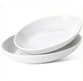 Gacoree Oval Serving Platters Set of 2 (14" & 12"), Large Wide Ceramic Serving Dishes for Entertaining, Turkey, Fish, Salad, Oven Safe White Porcelain Serving Plates