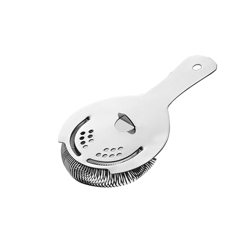 Hawthorne Strainer, Stainless Steel Cocktail Strainer with High Density Spring for Professional Bartenders and Mixologists, Mirror Polished, One Strainer (Stainless Steel)