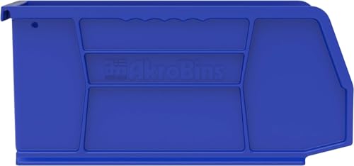 Akro-Mils 30230 AkroBins Plastic Storage Bins, Space-Saving Stackable Bins for Garage, Pantry, Craft Organization, 10.5 "L x 5.5 "W x 5"H, Blue, 12-Pack
