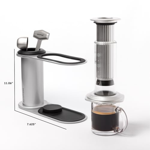 AeroPress Stainless Steel Organizer Stand, High-End Coffee Bar Station for AeroPress and Accessories, Compact Storage Solution Fits Premium, Clear, and Original Manual Coffee Maker