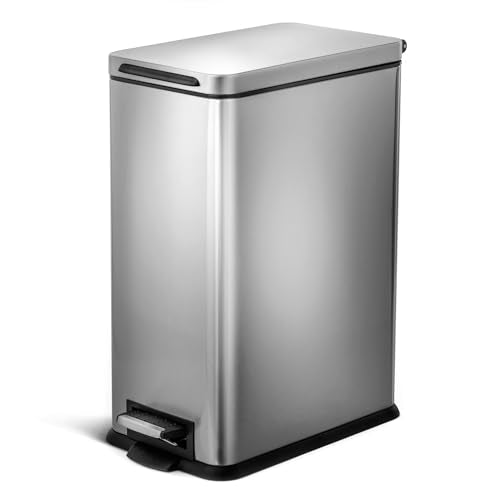 Home Zone Living 8 Gallon Kitchen Trash Can with Slim Fit Design