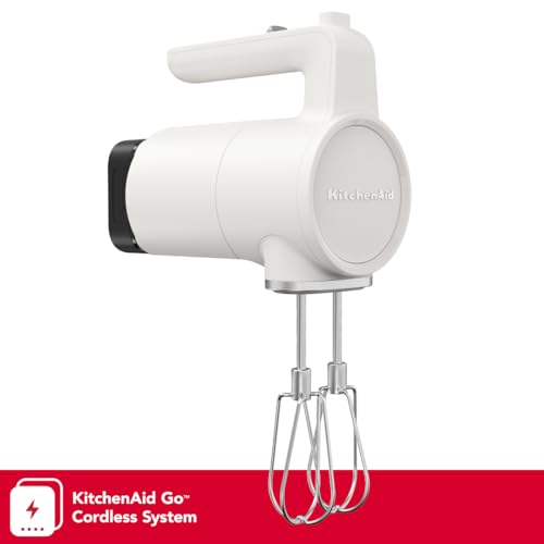 KitchenAid Go Cordless Hand Mixer, Metal - KHMR762, Porcelain White