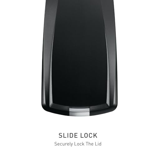 simplehuman 40 Liter / 10.6 Gallon Slim Kitchen Step Trash Can With Secure Slide Lock, Black Plastic