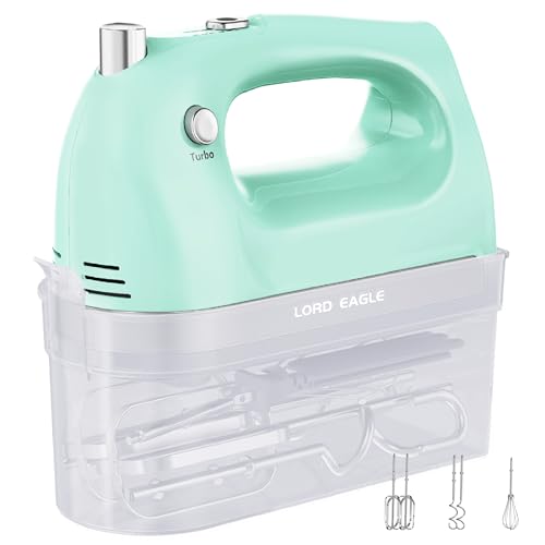 Lord Eagle Hand Mixer Electric Handheld 400W,5-Speed Lightweight, Green