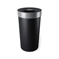Umbra Vento Kitchen Trash Can – Large 16 Gal (62 L) Open Top Garbage Can for Home & Office – Modern Clean Design, Black/Nickel