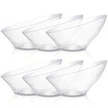BESTVIP 54oz Clear Plastic Serving Bowls for Party - 12 Pack Angled Disposable Serving Bowls, Party for Chips, Snacks, Fruit, Salad - Bowls for Parties, Daily Use, Catering, Christmas
