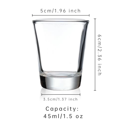 BCnmviku 1.5 oz Shot Glasses Sets with Heavy Base, Clear Shot Glass (4 Pack)