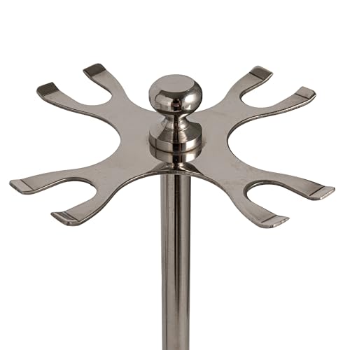 Creative Co-Op 5-Piece Stainless Steel and Mango Wood Bar Tools with Stand, Nickel Finish and Natural