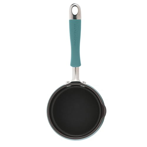 Rachael Ray Cucina Nonstick Butter Warmer, Hard Porcelain Enamel Aluminum, 0.75-Quart, Agave Blue - 16346