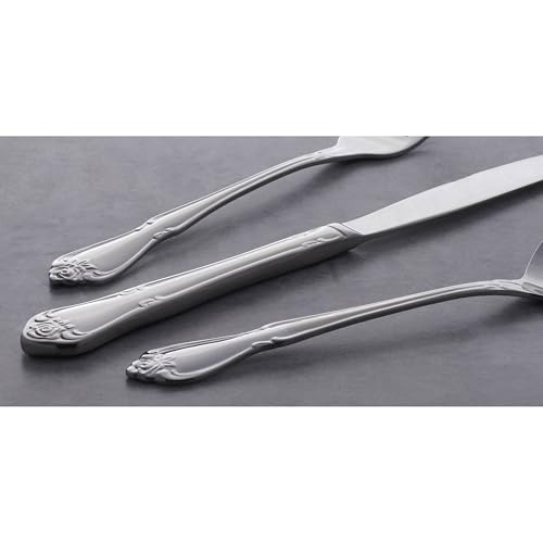 Oneida True Rose 45 Piece Everyday Flatware, Service for 8, 18/0 Stainless Steel, Silverware Set, Silver