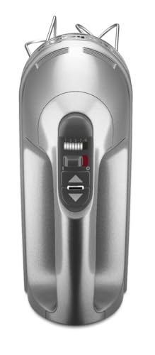 KitchenAid 9-Speed Digital Hand Mixer with Turbo Beater II Accessories and Pro Whisk - Contour Silver