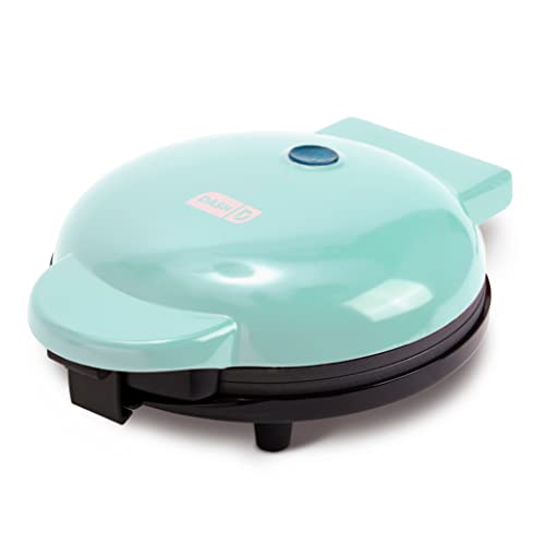 Dash Express Waffle Maker -Electric Waffle Maker for Creative Homemade Treats - Dual Nonstick Cooking Surfaces, Easy Food Release & Quick Cleanup - Compact, Space-Saving Design - 8 Inches - Aqua