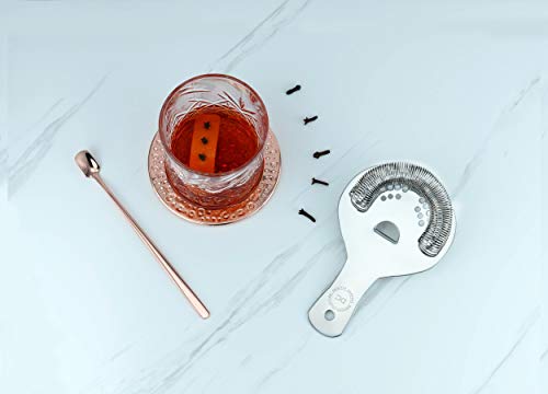 Hawthorne Strainer, Stainless Steel Cocktail Strainer with High Density Spring for Professional Bartenders and Mixologists, Mirror Polished, One Strainer (Stainless Steel)