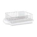 Farberware Classic Large Rust Resistant Full Dishrack with Removable 3 Compartment Flatware Caddy, Andlged Drain Board, 3-Piece, White
