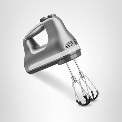 KitchenAid 6 Speed Hand Mixer w/Flex Edge Beaters, KHM6118, Contour Silver