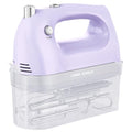 Lord Eagle Hand Mixer Electric Handheld 400W, 5-Speed Lightweight Kitchen Mixer with Storage Case, 5 Stainless Steel Attachments for Baking Cake Egg Cream Food Beater, Turbo+Eject Button, Purple