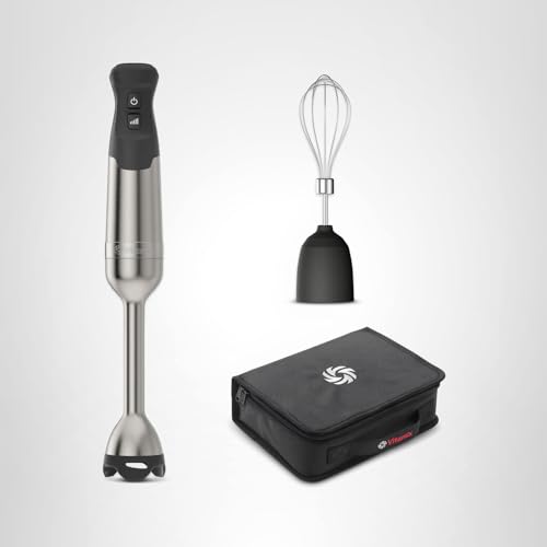 Vitamix 5-Speed Immersion Blender 3-Piece Bundle with Whisk Attachment and Storage Case, Professional-Grade Hand Blender with 625-Watt Motor and Stainless-Steel Blade, Stainless Steel/Black