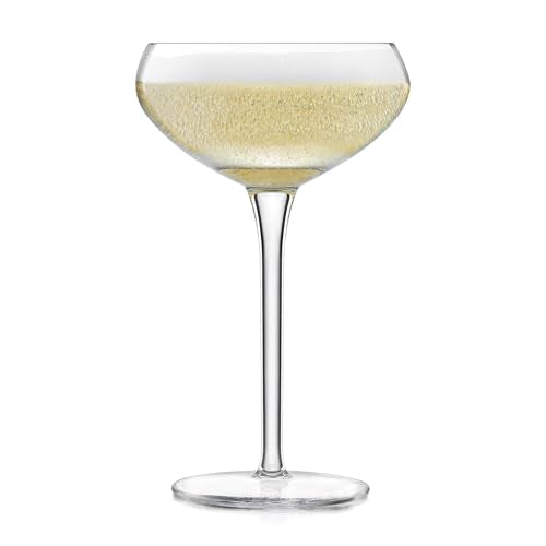 Libbey Signature Kentfield Coupe Cocktail Glasses Set of 4, Classic Tall Stemmed Glass Cup, Champagne Coupe Glasses Gift Set for Weddings, Birthdays
