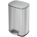 BestMassage 13 Gallon (50L) Stainless Steel Trash Can with Lid, Removable Inner Bucket, Foot Pedal, Soft Close for Home, Kitchen, Office