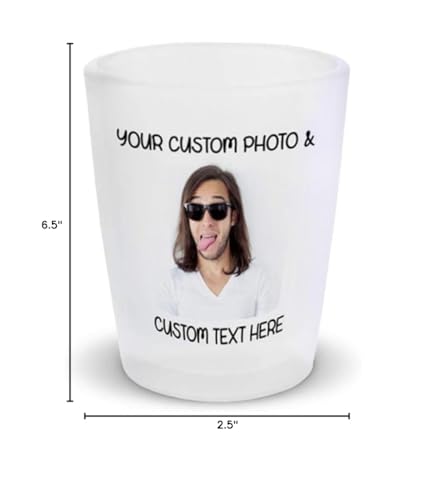 Shot Glasses Bar Accessories Custom Personalized Photo Picture & Text Alcohol Bar Supplies 1 Shot Ceramic 2 Oz
