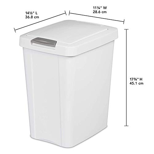 STERILITE 10438004 Touch Can, White, 7.5 Gallon