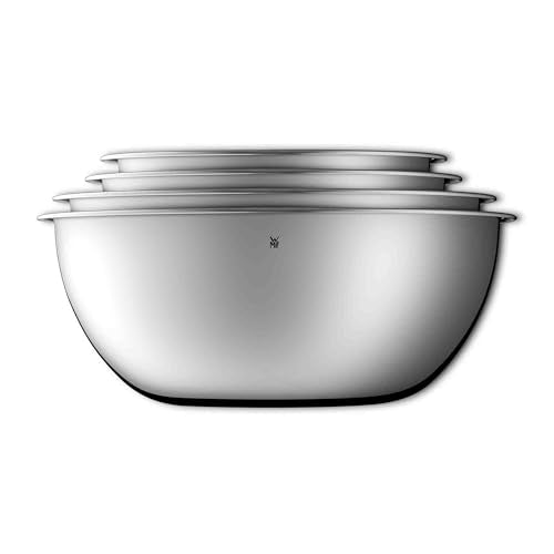 WMF 645709990 Gourmet Bowl Set for Kitchen 4-Piece, Cromargan Stainless Steel, Multifunctional, Mixing Bowl, Serving Bowl, Stackable