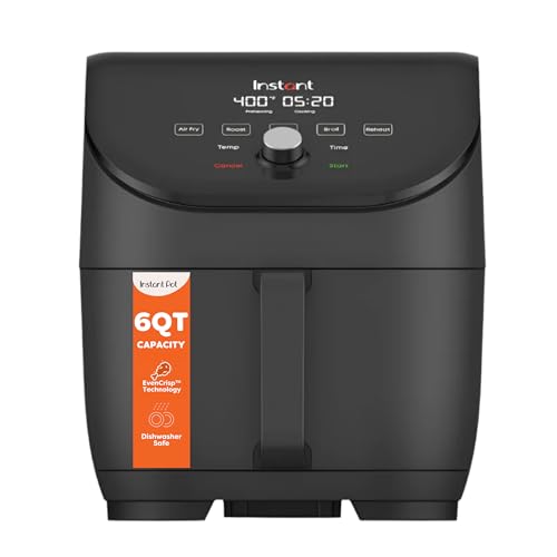 Instant Pot Vortex Slim 6QT Air Fryer that Crisps, Roasts, Reheats, Bakes, Broils & is Quiet, Space Saving