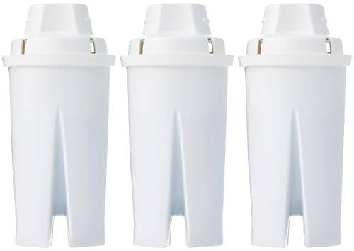 Amazon Basics Enhanced Replacement Water Filters for Water Pitchers, BPA-Free, WQA & NSF Certified, Compatible with Brita Water Pitchers & Drinking Water Filter Systems, 6 Month Filter Supply, 3-Pack