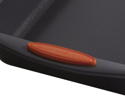 Rachael Ray Yum-o! Bakeware Oven Lovin' Nonstick Loaf Pan, 9-Inch by 5-Inch, Gray with Orange Handles