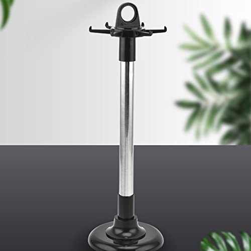 QIXIAMO Swivel Kitchen Utensils Stand with 6 Hooks Rotatable Kitchenware Holder Rack Home Kitchen Utensils Organizer Holder, 42x13cm, Black＋silver