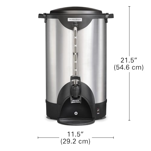 Hamilton Beach Commercial 100 Cup Stainless Steel Coffee Urn (HCU100S), Double Wall, 120V