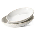 LE TAUCI Ceramic Serving Bowls Set of 2, Large Serving Dishes for Entertaining, 11.8 & 13.7 Inch Oval Serving platter, Salad Fruit Bowl, Pasta Bowls, Microwave & Dishwasher Safe - Arctic White