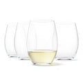 Amazon Basics Stemless White Wine Glasses, 14 oz., Dishwasher-Safe, 4-Piece Set