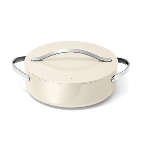 Caraway Rondeau, 6 Qt Non-Stick Pan with Lid, Free From Forever Chemicals, Perfect for Searing, Braising, & Roasting