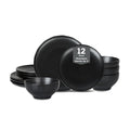 Stone Lain Rio 12-Piece Dinnerware Set Stoneware, Black