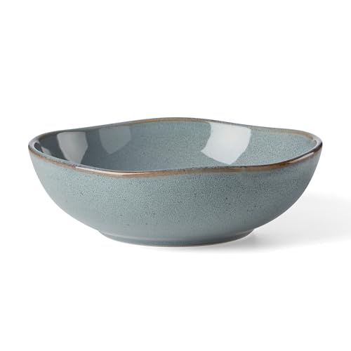 Oneida Dinnerware Set, Organic Shades Blue 18-Piece Dinnerware Set, Service For 6, Stoneware Material, Dishwasher And Microwave Safe, Bowls, Plates And Bowls, Dinner Dishes, Plates (Blue, 18 Piece)