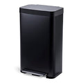 Home Zone Living 18.5 Gallon Large Capacity Kitchen Trash Can, Tall Stainless Steel Liner-Free Body, 70 Liter Capacity, Matte Black, Virtuoso Series