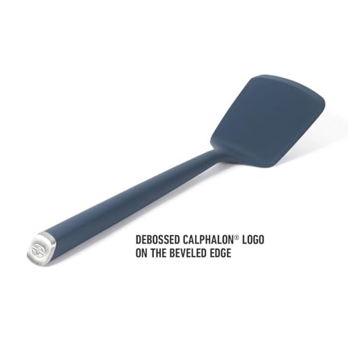 Calphalon Edge Silicone Turner, Flexible Silicone Cooking Spatula with Reinforced Core, Heat-Resistant Nonstick-Safe Turner for Flipping & Cooking, Navy