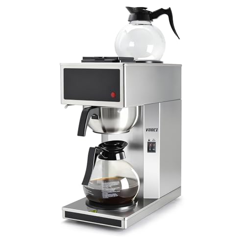 VONCI 1610W Commercial Coffee Maker, 12 Cup Drip Coffee Machine, 2 Glass Carafes and 2