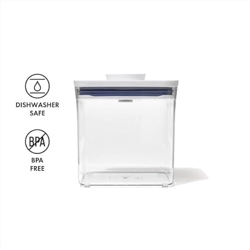 OXO Good Grips POP Container - Airtight Food Storage - Big Square Short 2.8 Qt Ideal for 5 lbs of sugar, cookies or crackers