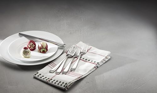 Oneida Silverware Set For 12, Moda 65-Piece Fine Flatware Set with Serving Utensils, Service For 12, 18/10 Stainless Steel, Dishwasher Safe For home, Knives Spoons and Forks Set (Silver, 65 pieces)